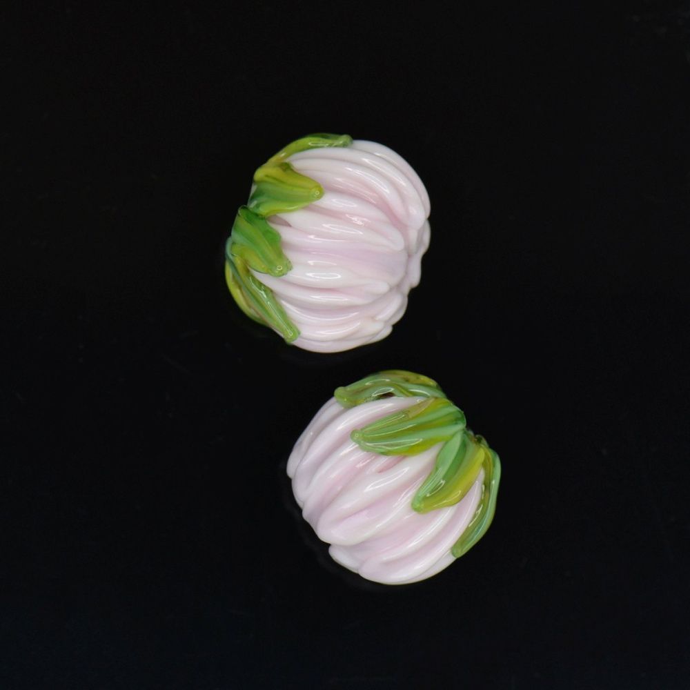 бусина, мурано "клевер", розовый, 22х15 мм