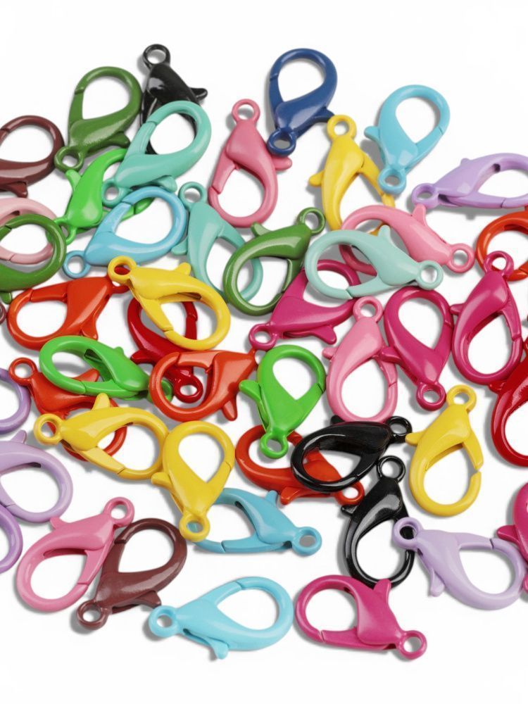 Замочки замочек-лобстер "рейнбоу", цветовой микс, 16.5x9.5x4 мм