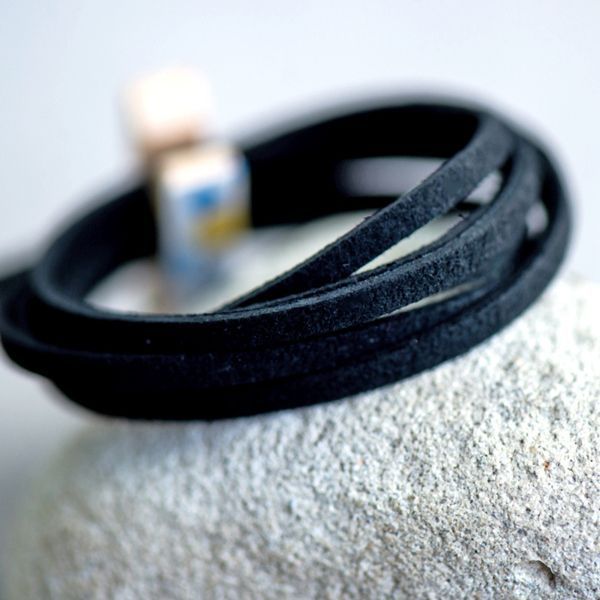 шнур из искусственной замши, черный, 3х1.5 мм