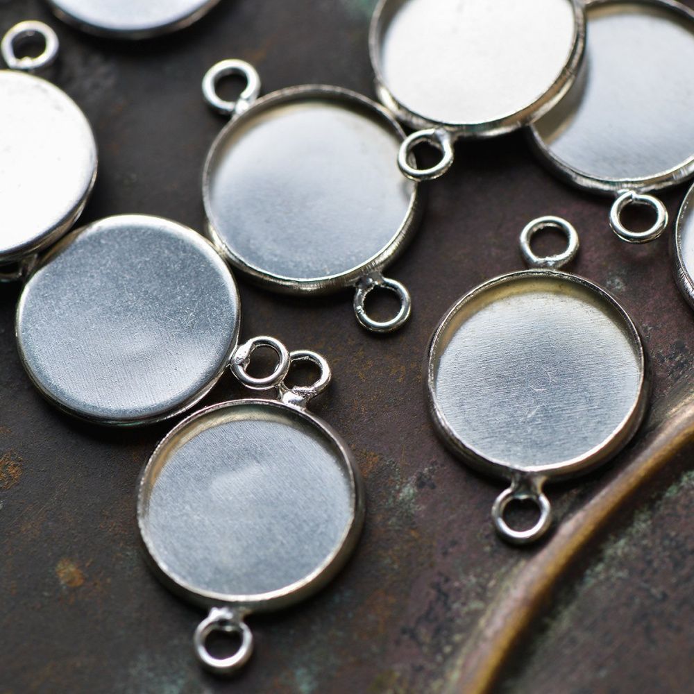 коннектор-сеттинг "лима", цвет серебро, 22x14x2 мм