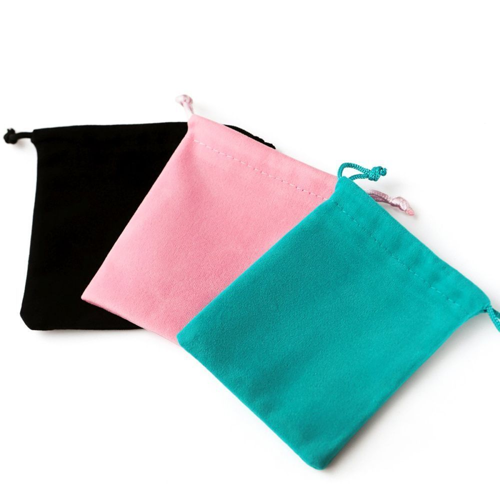 мешочек для украшений, бархат, цвет черный, 10x8 см