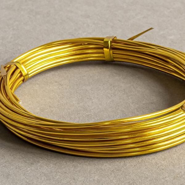 проволока алюминиевая, цвет золото, 2 мм, 5 м