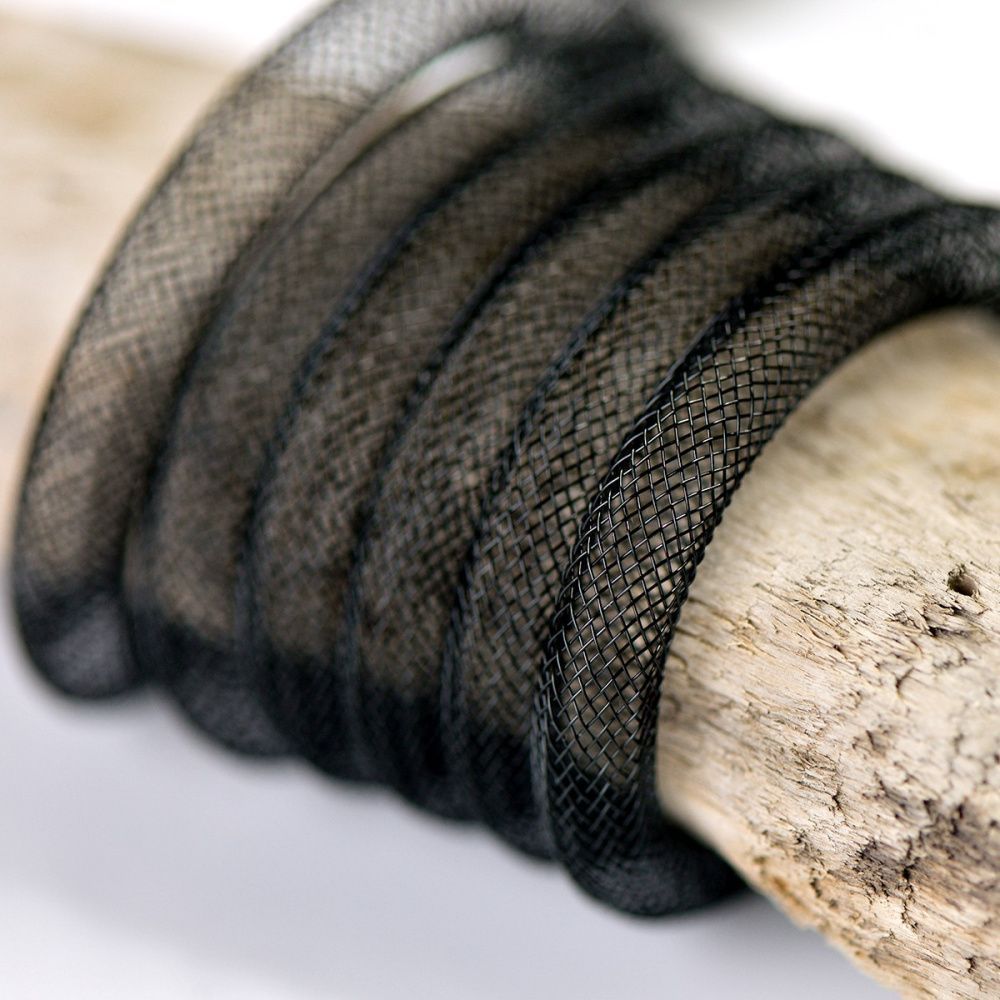 ювелирная сетка, пластик, цвет черный, диаметр 8 мм