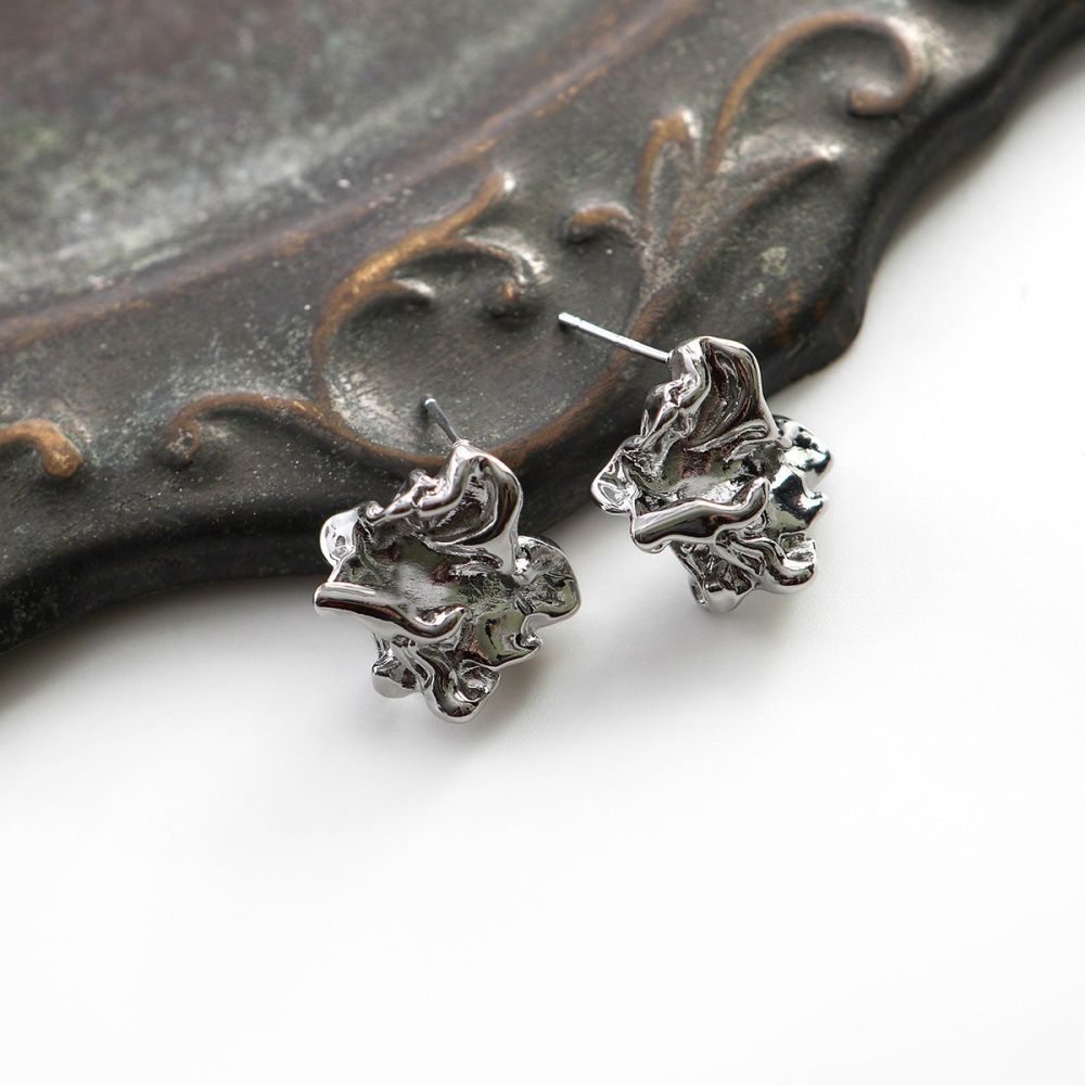 пуссеты "краш", цвет платина, 18x18 мм