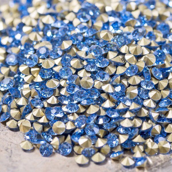 стразы горный хрусталь, цвет голубой, 3.5 мм (уп 10 шт)