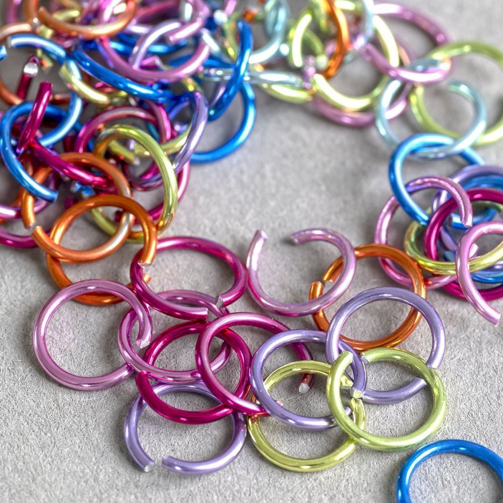 колечко соединительное 8, алюминий, цветовой микс, 8х1 мм (уп ок. 90 шт)