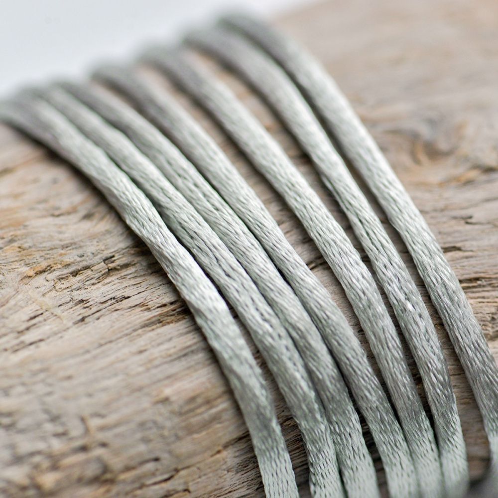 шнур атласный для кумихимо, цвет стальной, 2 мм