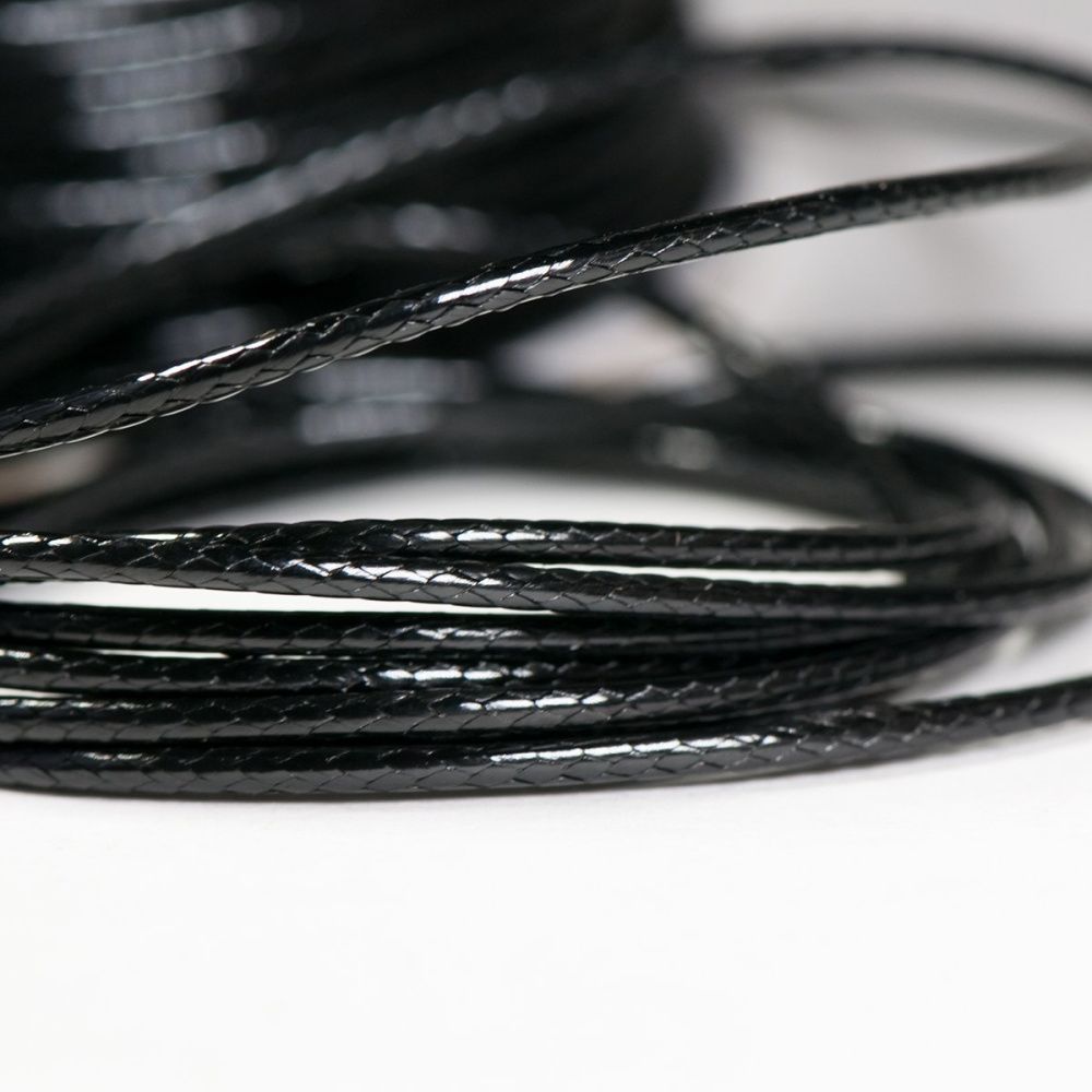 шнур вощеный, цвет черный, 1.5 мм