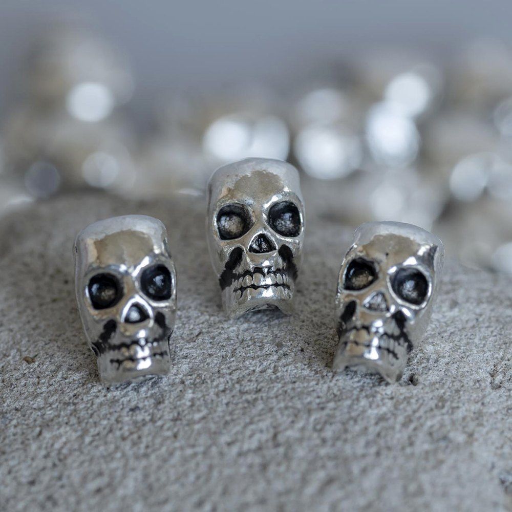 ес бусина металл "череп", цвет античное серебро, 12x9x7.5 мм