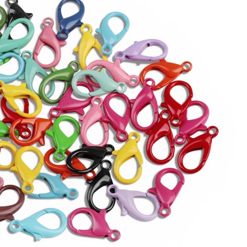 Замочки замочек-лобстер "рейнбоу", цветовой микс, 16.5x9.5x4 мм