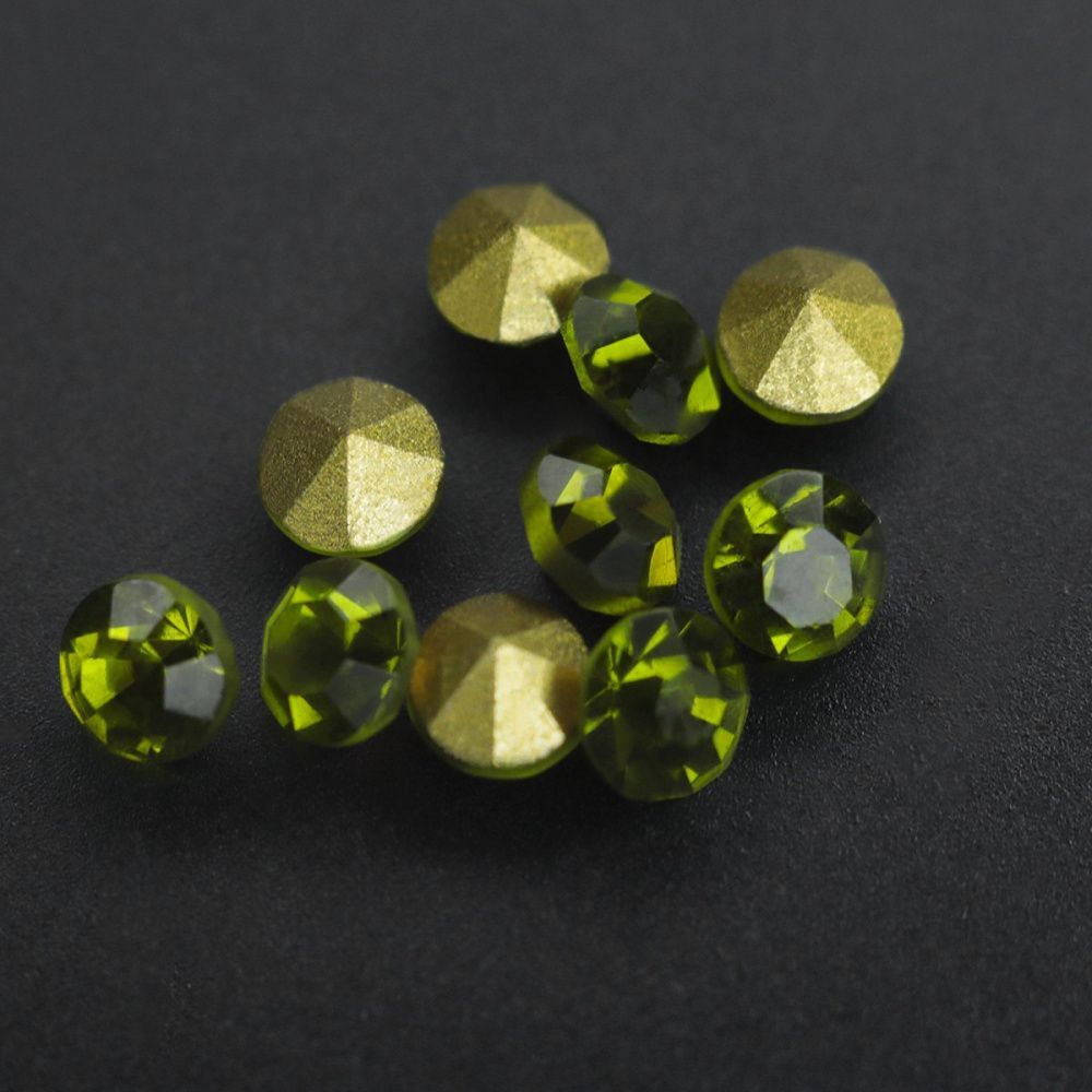 стразы горный хрусталь, цвет оливковый, 3.6 мм (уп 10 шт)