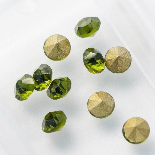 стразы горный хрусталь, цвет оливковый, 3.6 мм (уп 10 шт)