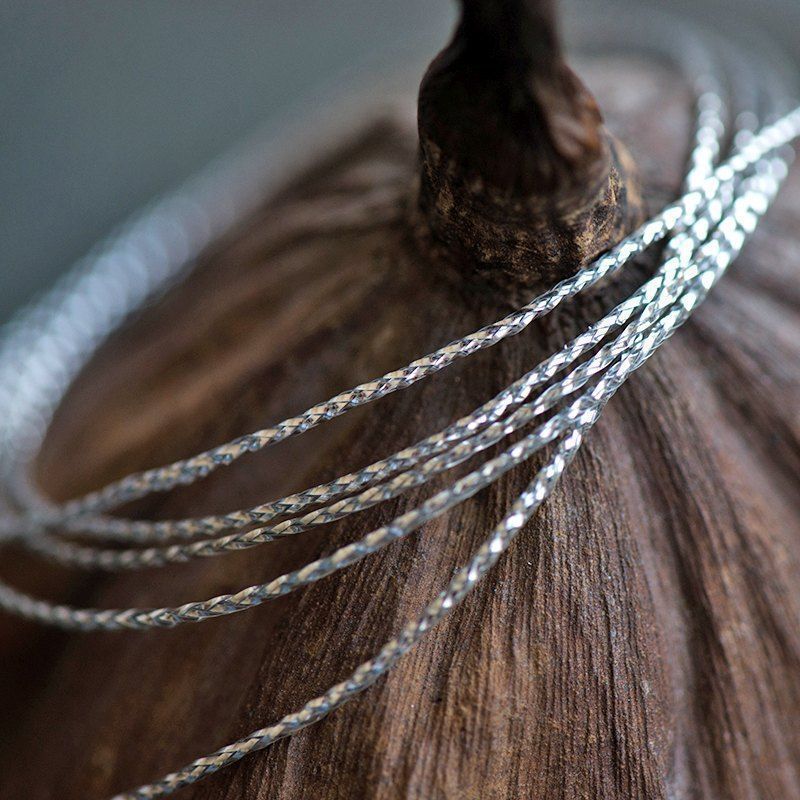 шнур металлик, цвет серебро, 0.6 мм, 8 м