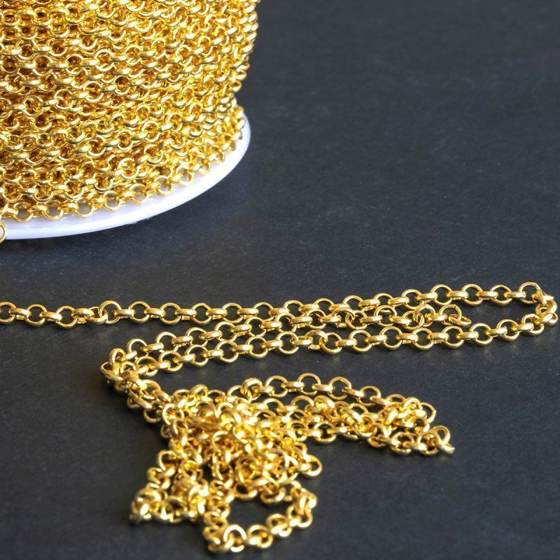 цепочка "раунд", цвет золото, звено 4х1 мм