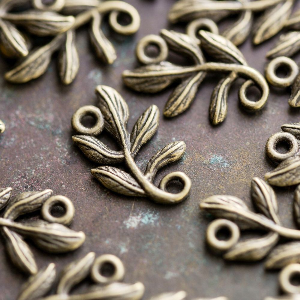 коннектор "бранш", цвет античная бронза, 15x9x1 мм