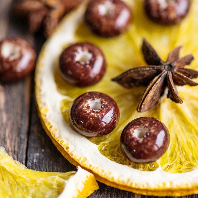 бусина, мурано "пыльца", абакус, цвет шоколадный, 13х9 мм