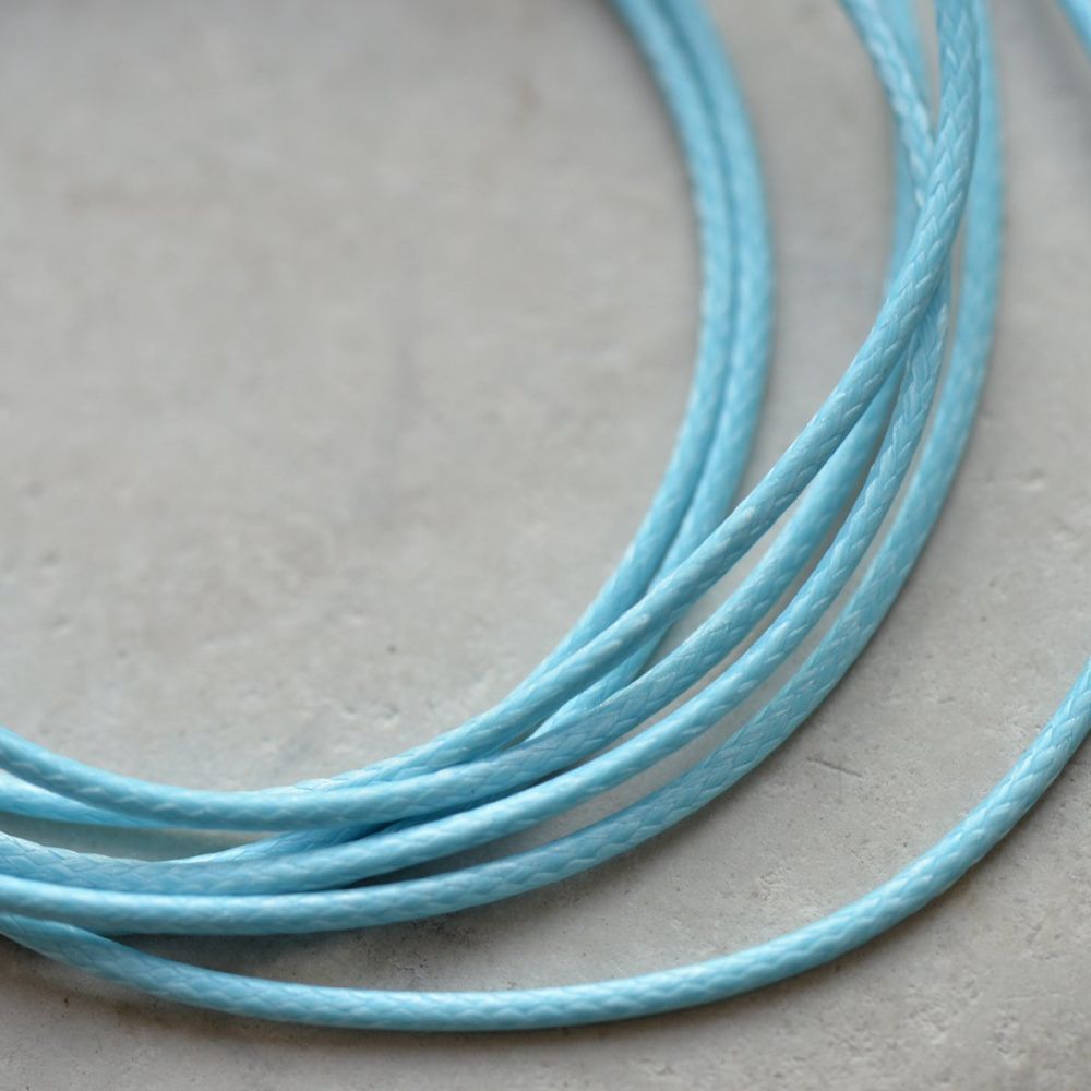 шнур вощеный, цвет голубой, 1 мм