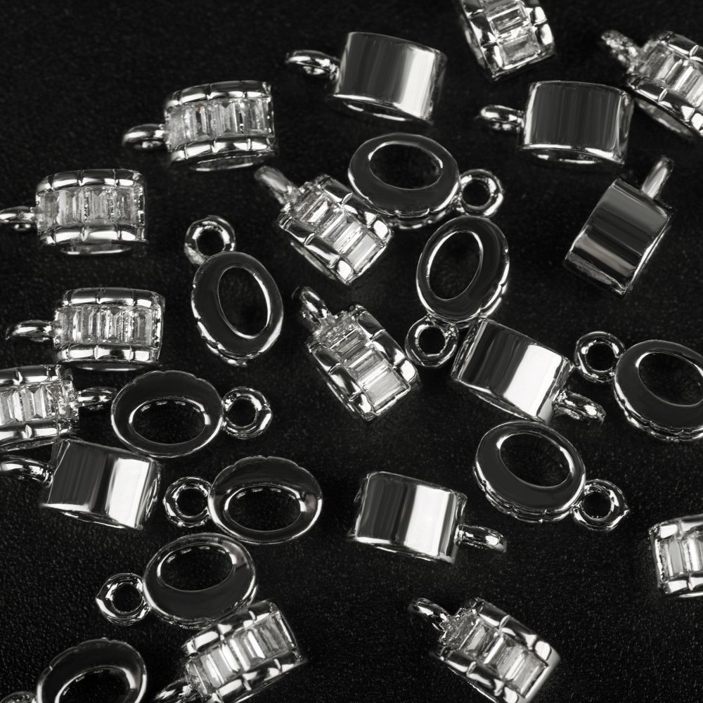 бейл "грид", покрытие платина/циркон, 9.5x4x5 мм