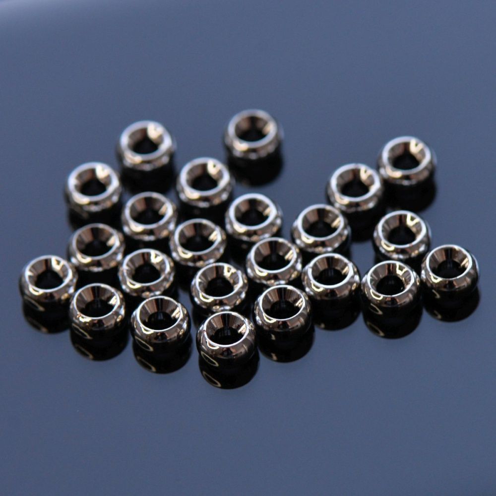 бусина-разделитель, металл "рондель", покрытие платина, 5x3 мм