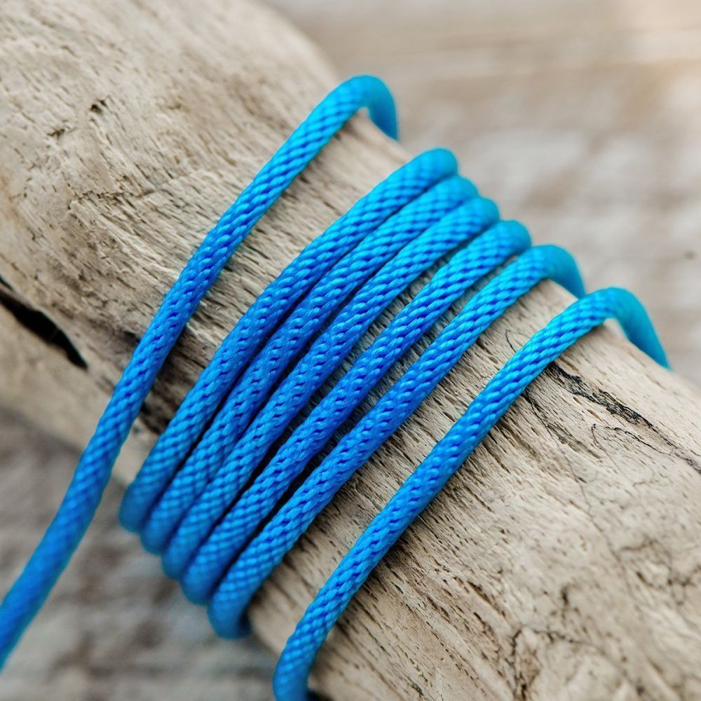 шнур, полиэстер, круглый, цвет голубой, 2 мм  