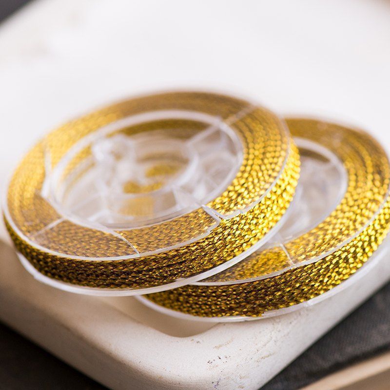 шнур металлик, цвет золото, 0.6 мм, 8 м