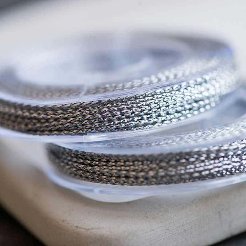 шнур металлик, цвет серебро, 0.6 мм, 8 м