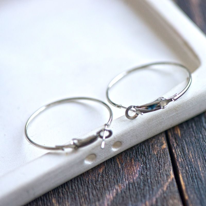 пуссеты "кольцо", цвет платина, 32x30 мм