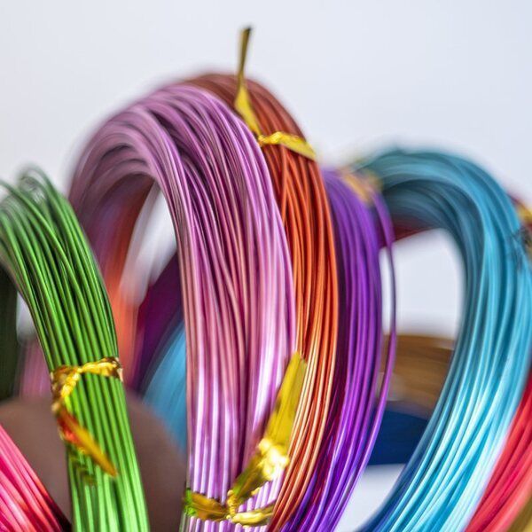 проволока алюминиевая, цветовой микс, 1 мм