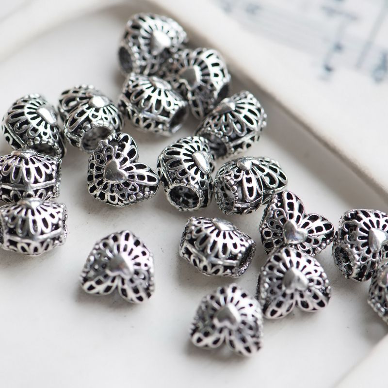 ес бусина металл "херц", цвет античное серебро,11x11x9 мм