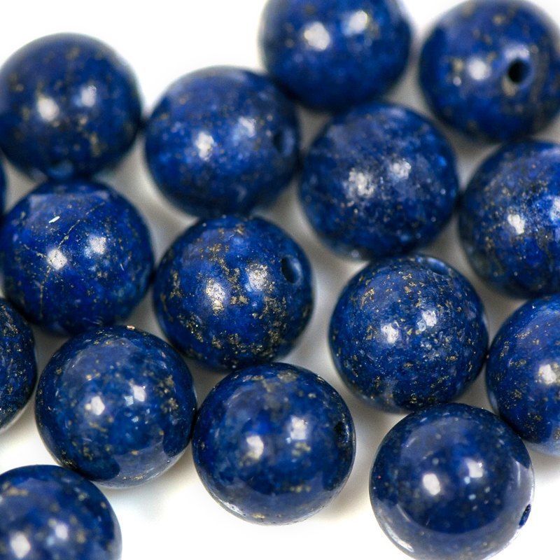 бусина лазурит 10, цвет синий, 10 мм (стренд 6 шт.)