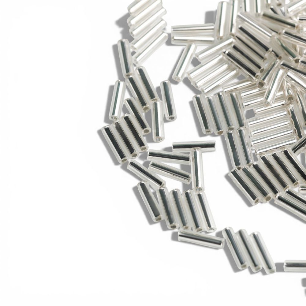 бисер "радуга", стеклярус, цвет белый/серебряный (уп 7 г)