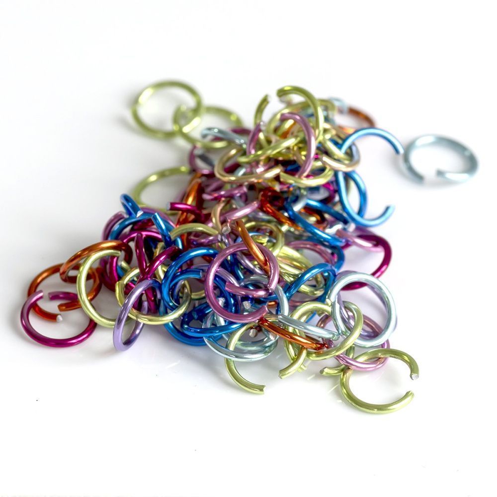 колечко соединительное 8, алюминий, цветовой микс, 8х1 мм (уп ок. 90 шт)