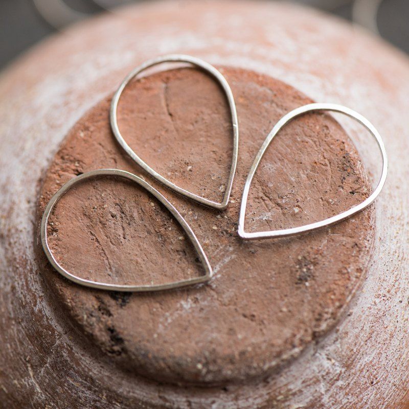 подвеска-рамка металл "дроп", цвет платина, 25x16.5x1 мм