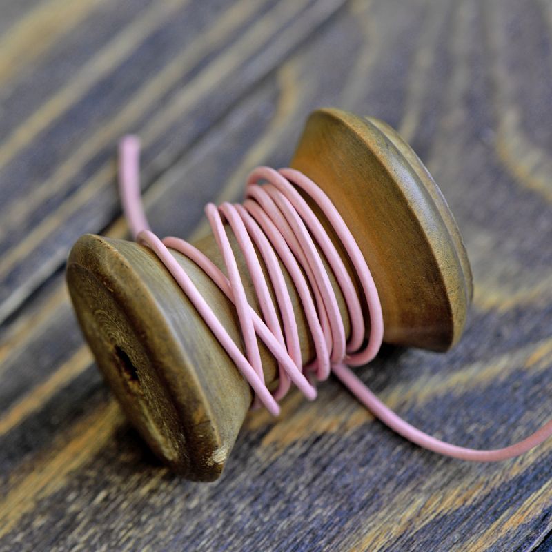 шнур кожаный, цвет розовый, диаметр 1.5 мм