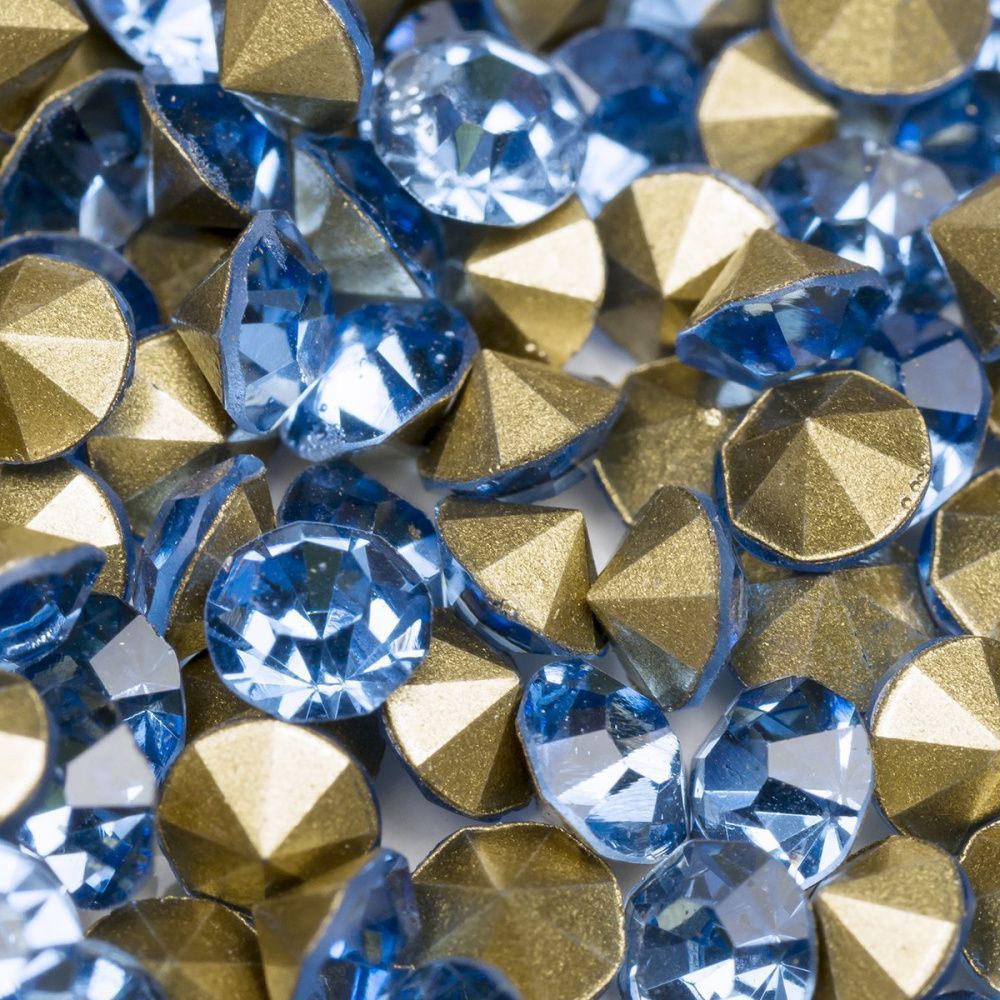 стразы горный хрусталь, цвет голубой, 3.5 мм (уп 10 шт)