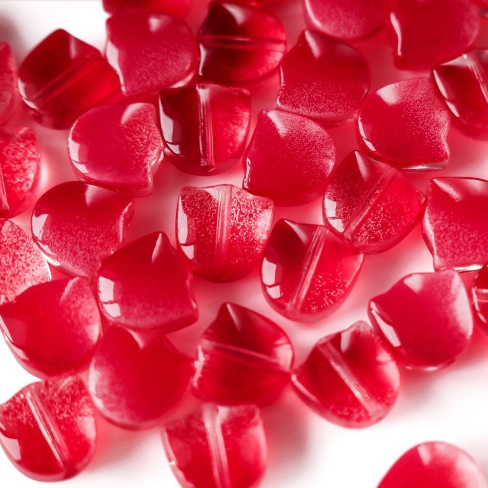 бусина "тюльпан", стекло, цвет красный, 9 мм