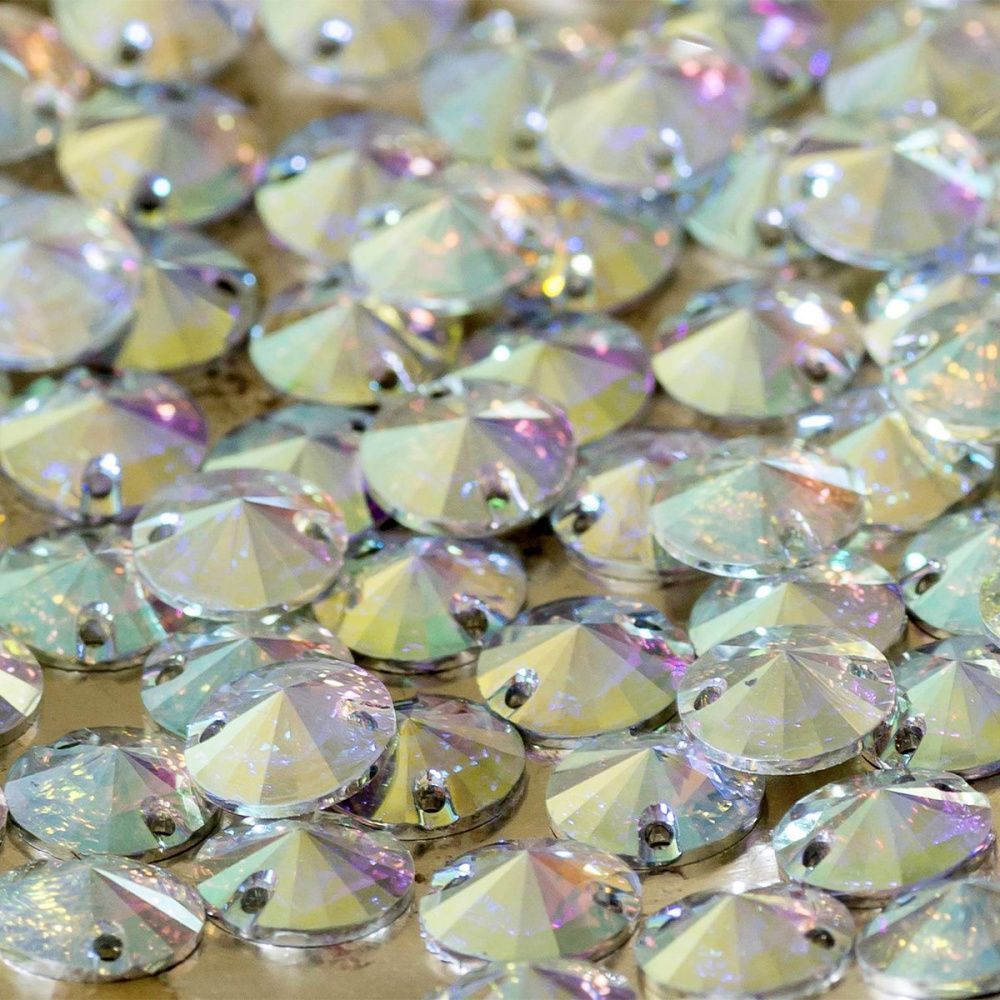 стразы пришивные rivoli, смола, бензиновые, 10 мм