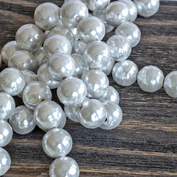 ракушечный жемчуг круглый, "мокрый", цвет белый, 10 мм