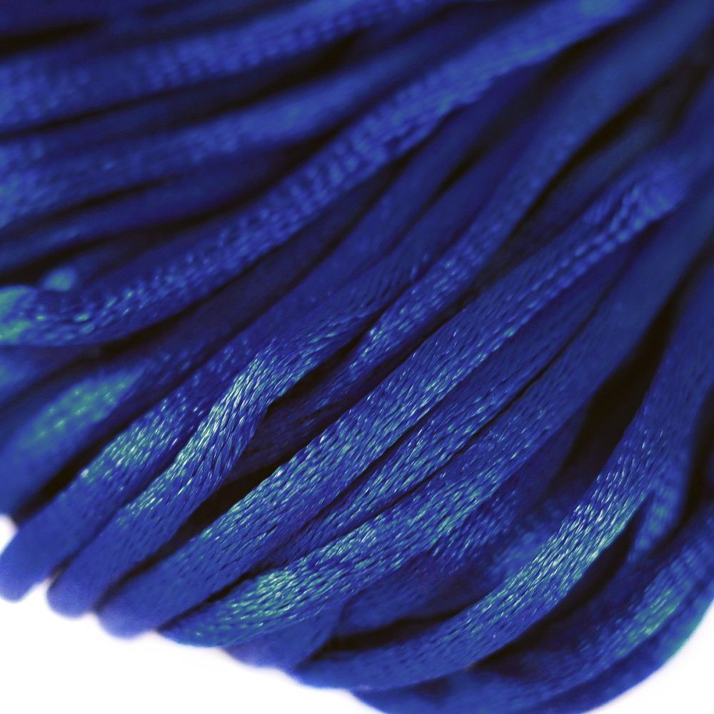 шнур атласный, цвет синий, 2 мм, мот 20 м