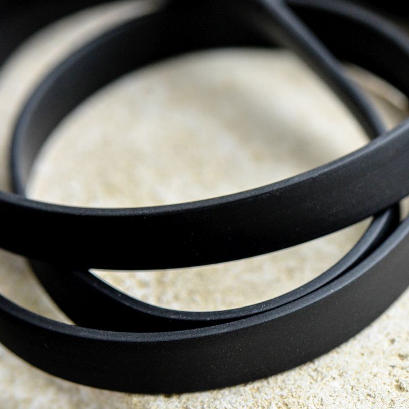 шнур резиновый, плоский, цвет черный, 10х2 мм