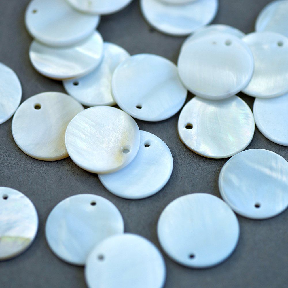 подвеска из ракушки "flat", цвет белый перламутр, 20x2 мм