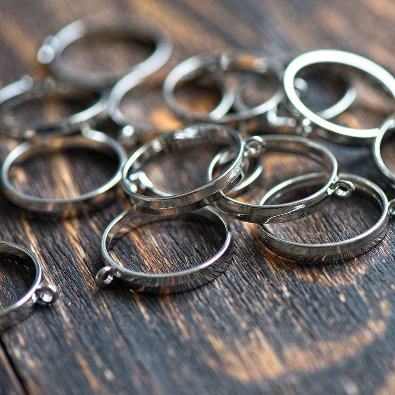 сеттинг-рамка "раунд", цвет платина, 32.5x28.5x4.5 мм