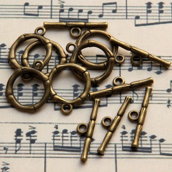 Замочки тоггл "веточка"  цвет античная бронза, 20х17х3 мм