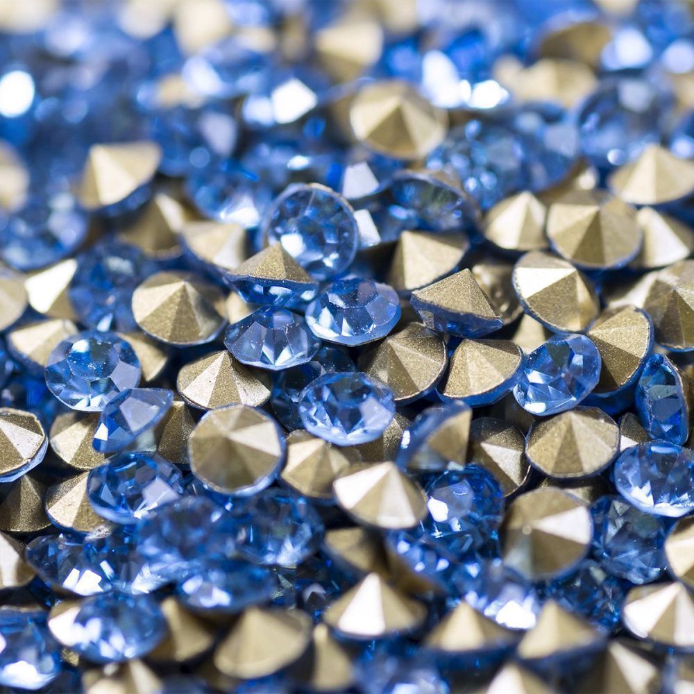 стразы горный хрусталь, цвет голубой, 3.5 мм (уп 10 шт)