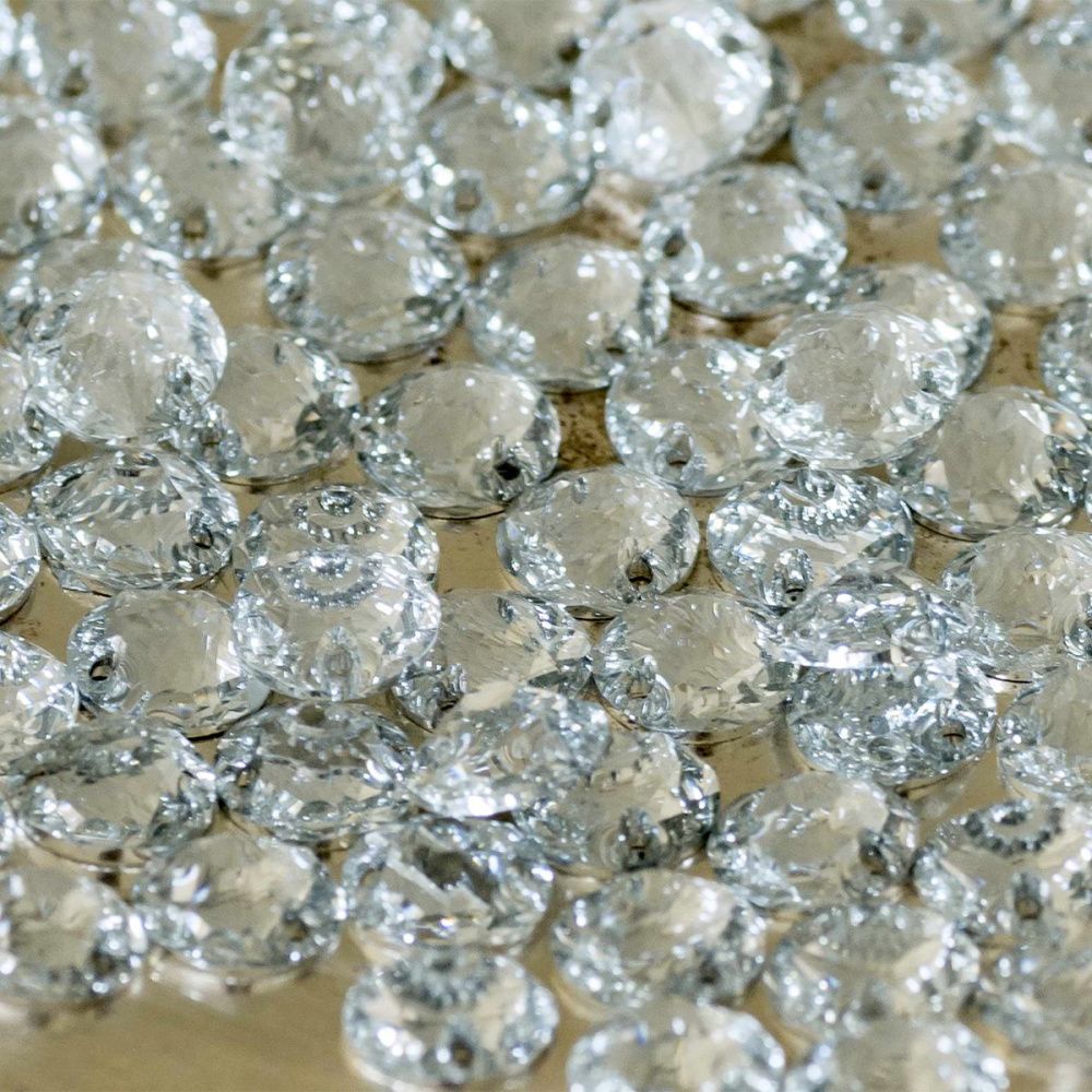 стразы пришивные round, смола, прозрачный, 8 мм
