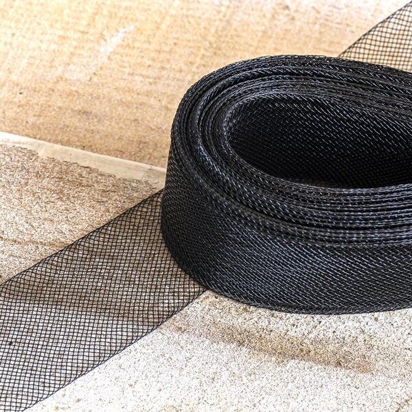 ювелирная сетка плоская, пластик, цвет черный, ширина 30 мм