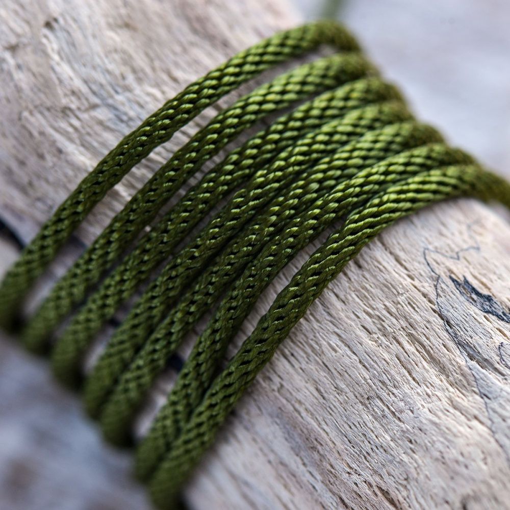 шнур, полиэстер, круглый, цвет оливковый темный, 2 мм  