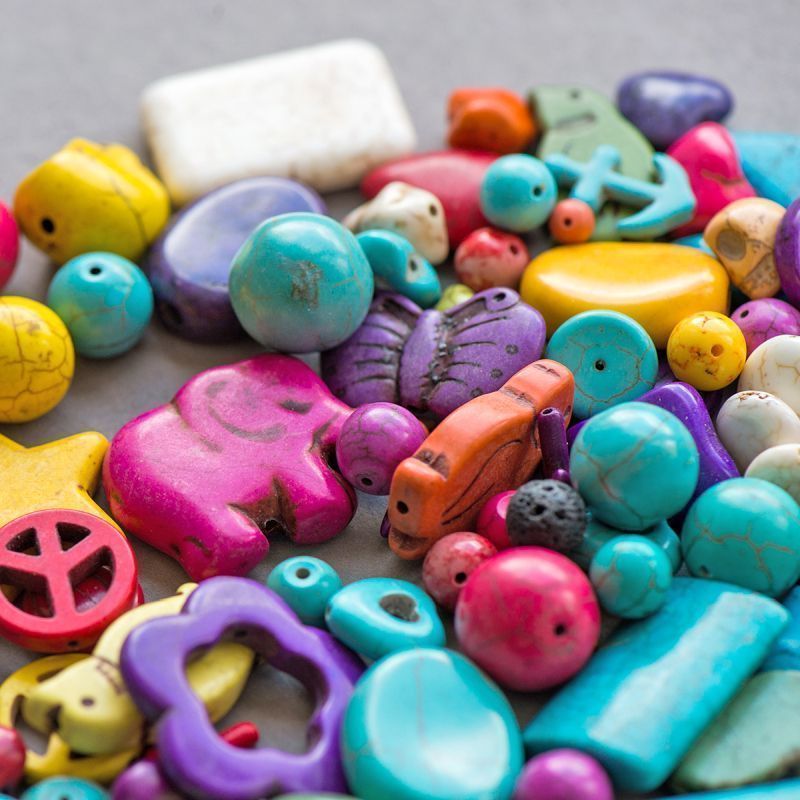 бусина говлит синтетический "фортекс", цветовой и размерный микс (уп. 20 г)