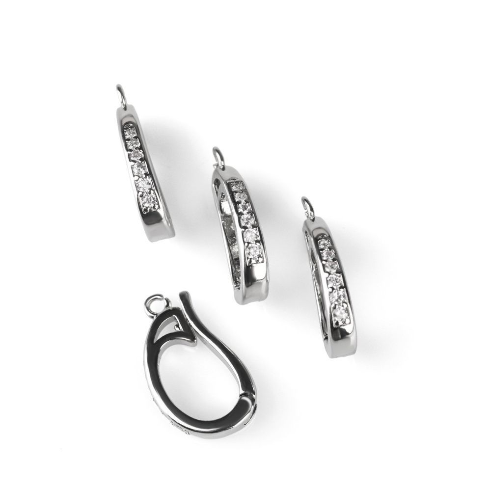 бейл "адель", покрытие платина/цирконий, 17x10x2.5 мм