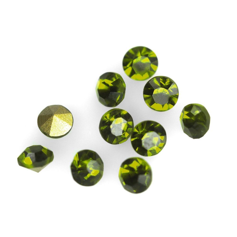 стразы горный хрусталь, цвет оливковый, 3.6 мм (уп 10 шт)